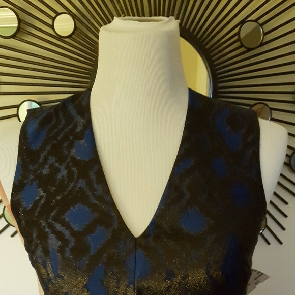 Markus Lupfer Sophie Metallic Blue Jumpsuit Sz S - Picture 2 of 8